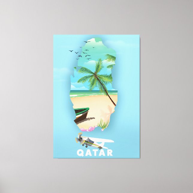 Toile Le Qatar a illustré l'affiche de voyage (Recto)