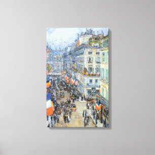 Toile Le Quatorze Juillet, Rue Daunou par Childe Hassam