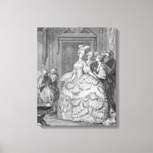 Toile Le Queen's Lady-in-Waiting, gravée par P.A. Mart (Recto)