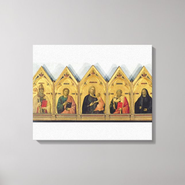 Toile Le Retable de Badia avec Madonna et Saints, c.13 (Recto)