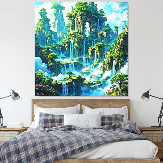 Toile Le rêve de l'arbre de cascade (Insitu(Chambre))