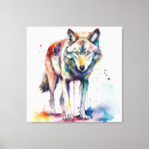 Le rêve du loup d'aquarelle