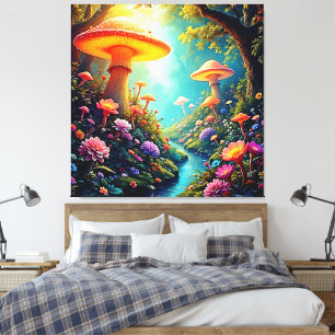 Toile Le rêve enchanté de la forêt de champignons