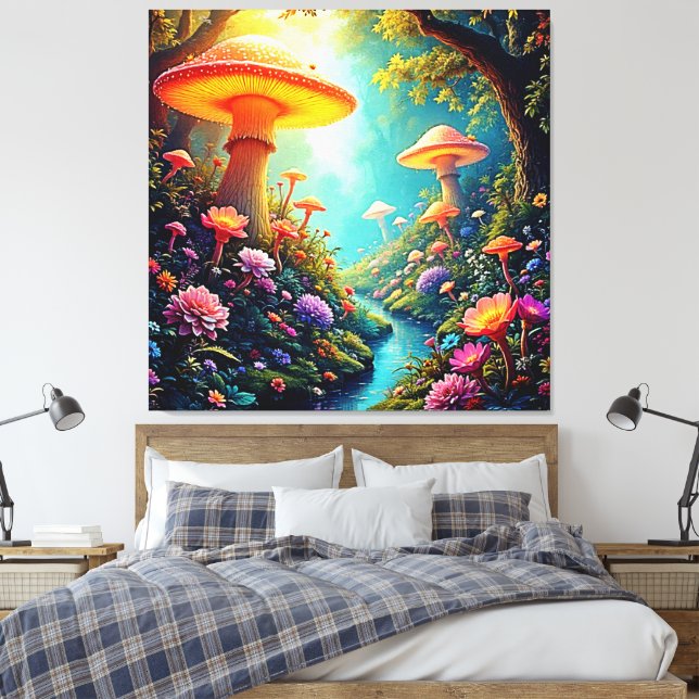 Toile Le rêve enchanté de la forêt de champignons (Insitu(Chambre))