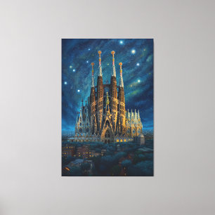 Toile Le rêve étoilé de Gaudi   Barcelone Sagrada Famili