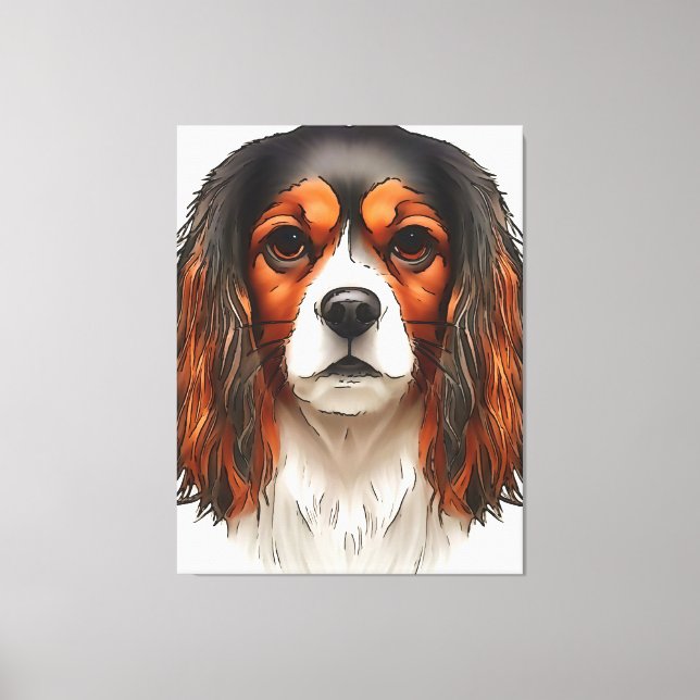 Toile Le roi Charles Cavalier Spaniel Portrait pour anim (Recto)
