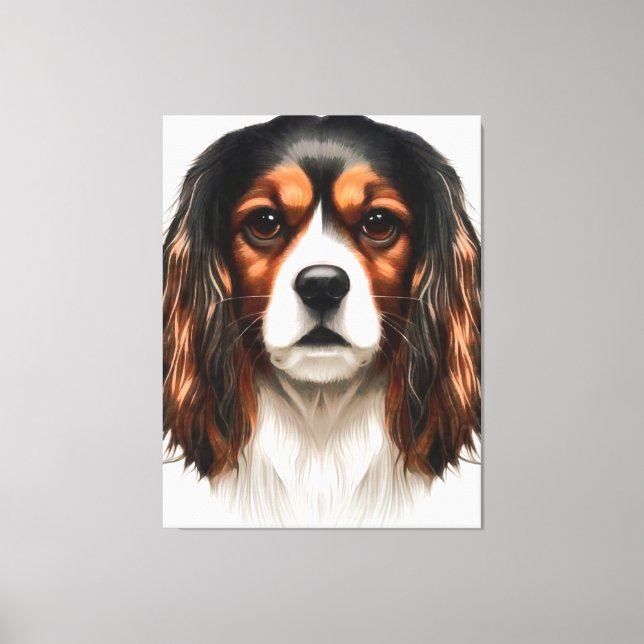Toile Le roi Charles Cavalier Spaniel Portrait pour anim (Recto)