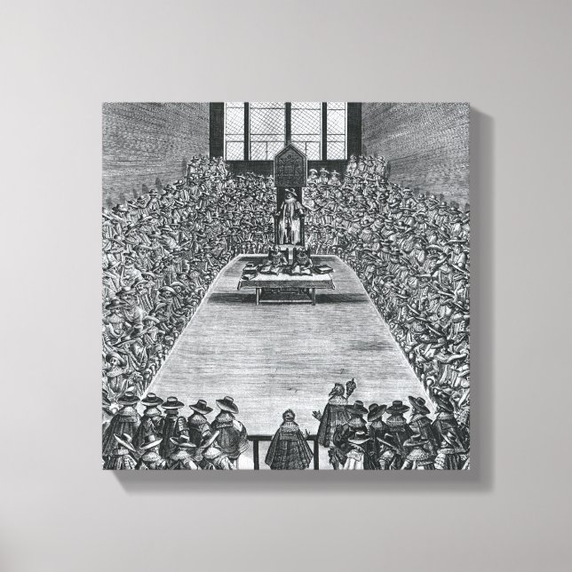 Toile Le roi James I à la Chambre du Parlement, 1624 (Recto)