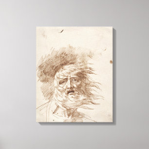 Toile Le Roi Lear dans la tempête (encre de stylo et de