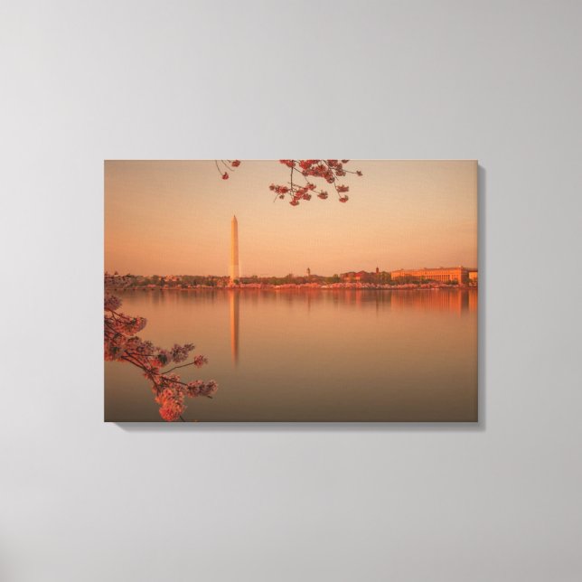 Toile Le Sakura de Washington est sunset. (Recto)