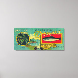 Toile Le saumon d'Arbutus peut LabelVancouver, AVANT