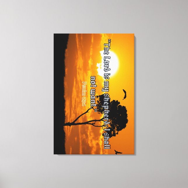 Toile "Le Seigneur Est Mon Berger - Psaume 23:1 Christia (Recto)