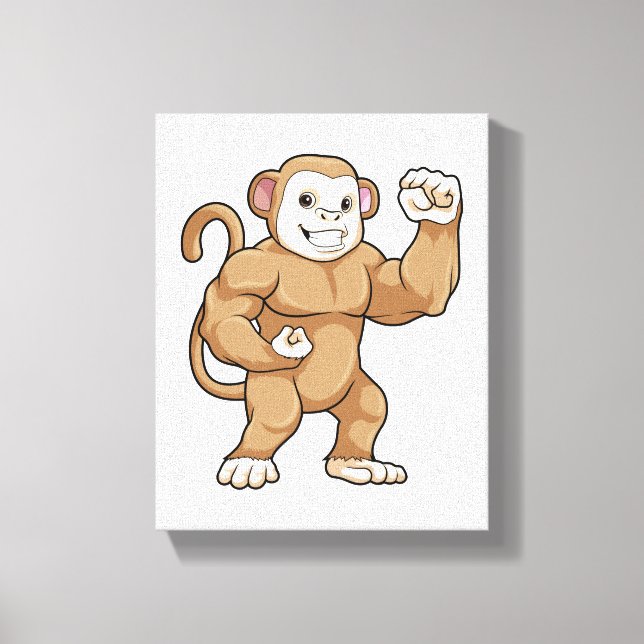 Toile Le singe comme culturiste au Bodybuilding (Recto)