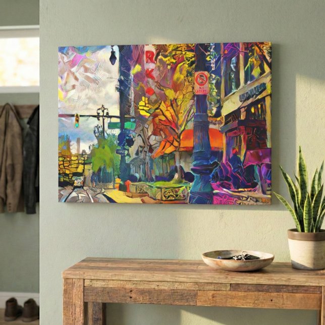 Toile Le spectre Abstrait de l'urbanisation de Détroit (Detroit's Bold Side)