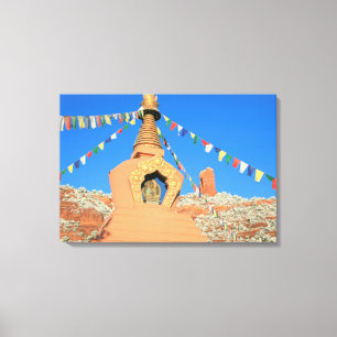 Toile Le stupa bouddhiste dans les roches rouges a