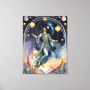 Toile le tableau de l'homme pendu tarot inspiré