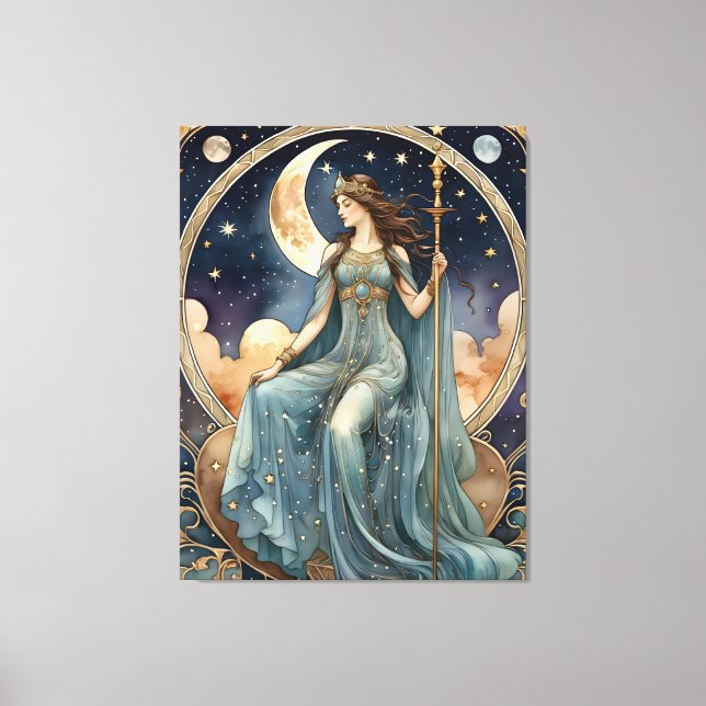 Toile le tarot de peinture de la haute prêtresse (Recto)