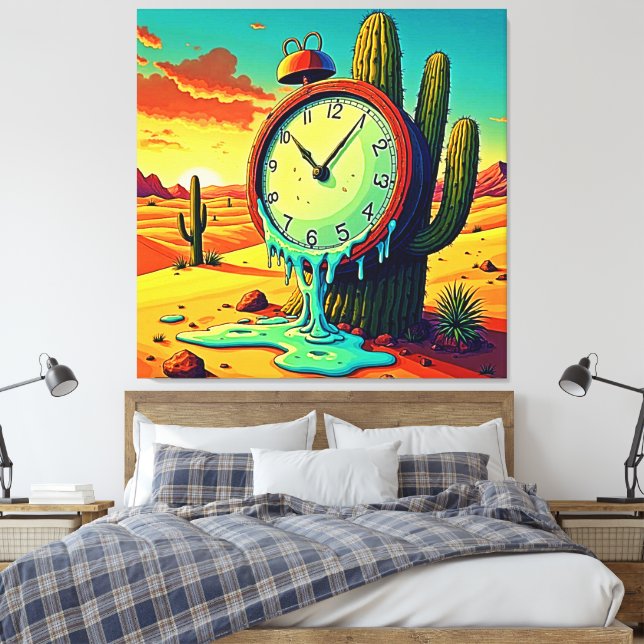 Toile Le Temps Du Désert S'Éteint Horloge (Insitu(Chambre))