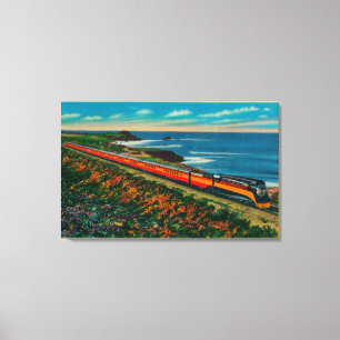 Toile Le train limité par lumière du jour sur la