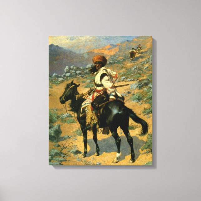 Toile Le trappeur indien de Frederic Remington (1889) (Recto)