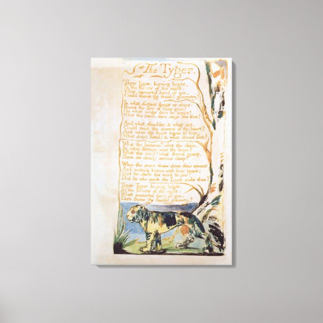 Toile Le Tyger, des chansons d'innocence (Recto)