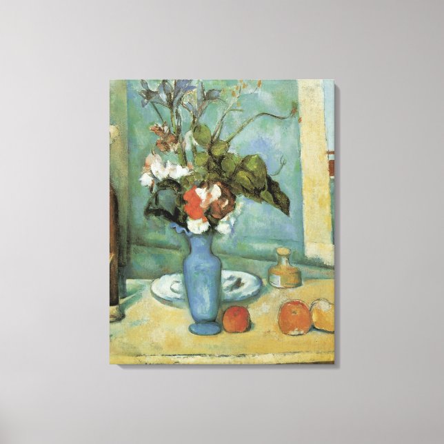 Toile Le Vase bleu (Fleurs et Fruits) de Paul Cézanne (Recto)