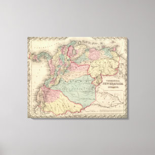 Toile Le Venezuela, nouveau Grenade Colombie et