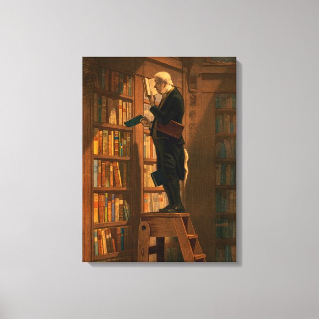 Toile Le ver de livre, 1861 par Carl Spitzweg (Recto)