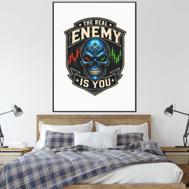 Toile Le véritable ennemi c'est vous Conception de psych (Insitu(Chambre))