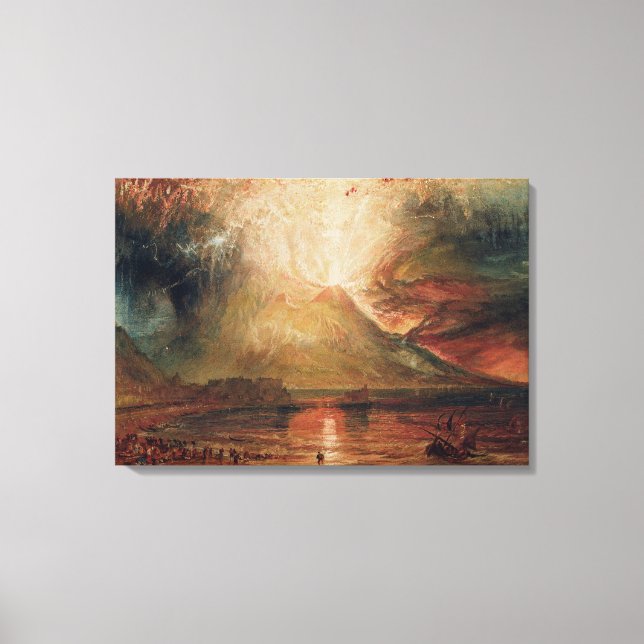 Toile Le Vésuve en éruption, 1817 (avec papier) (Recto)