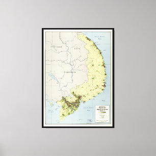 Toile Le Vietnam du Sud carte en septembre 1972