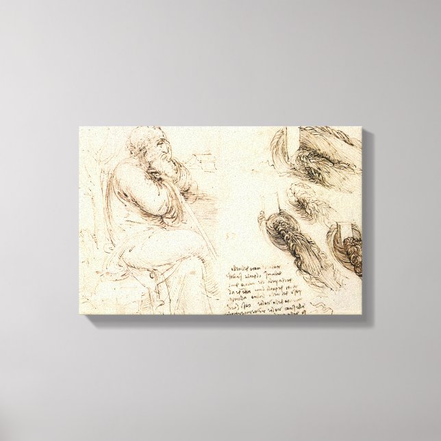 Toile Le vieux et l'eau de Léonard de Vinci (Recto)