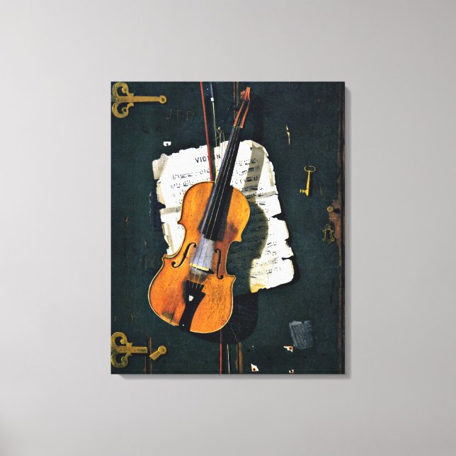 Toile Le Vieux Violon, peinture d'art (Recto)