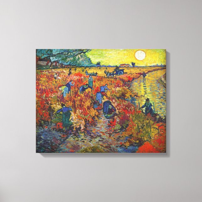Toile Le vignoble rouge de Vincent van Gogh (1888) (Recto)