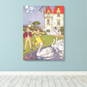 Toile Le Vilain Petit Canard, Conte de Fées Vintage de H