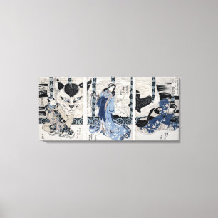 Toile Le village de Yatsuhashi chez Okasaki