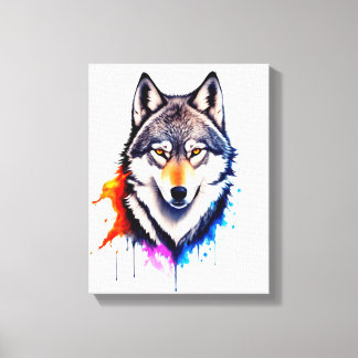 Toile Le visage d'un loup gris