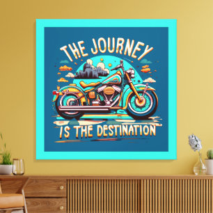 Toile Le voyage est la destination : la moto Vintage