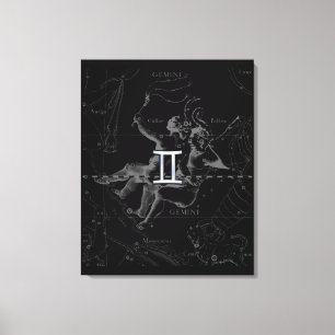 Toile Le zodiaque de Gémeaux de style de chrome se