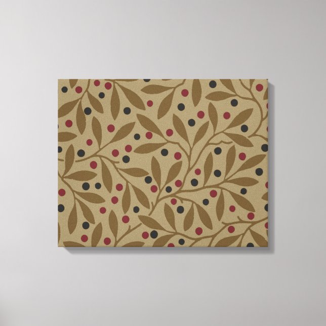 Toile Leaf Berry Classique Colorful Art Motif (Recto)