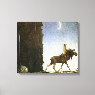 Toile Leap Elk and Princess Tuvstarr par John Bauer