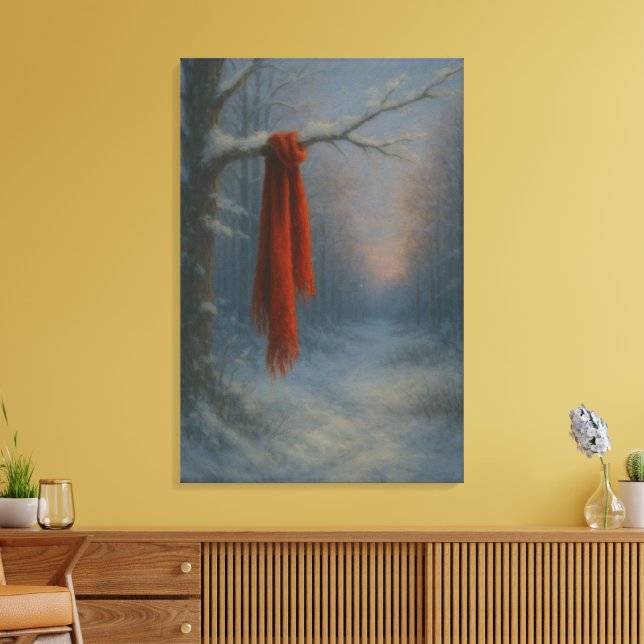 Toile L'Écharpe Rouge – Brillante dans le Silence (Insitu(Salon))