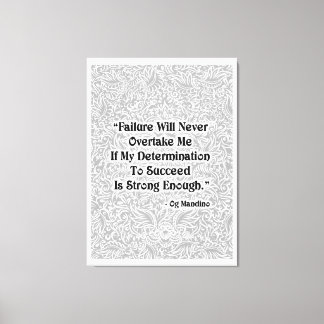 Toile L'échec ne dépassera jamais - Citation positive