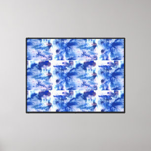 Toile L'éclaboussure de couleur bleue à l'aquarelle
