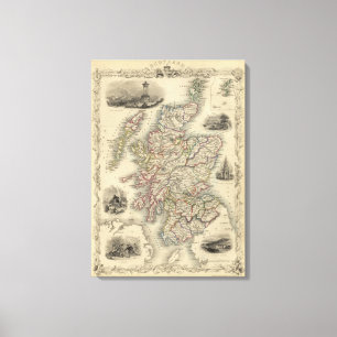 Toile L'Ecosse avec la carte d'encart des Îles Shetland