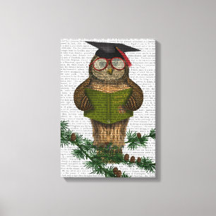 Toile Lecture de hibou sur la branche
