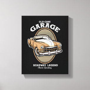 Toile Légende de Garage de Voitures Anciennes sur la Rou