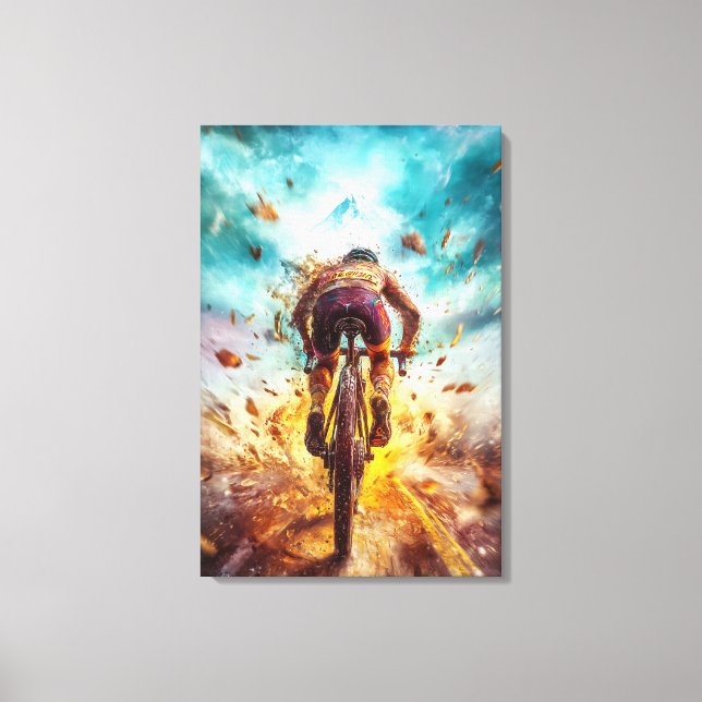 Toile Légende du VTT - Art Sportif Dynamique (Recto)