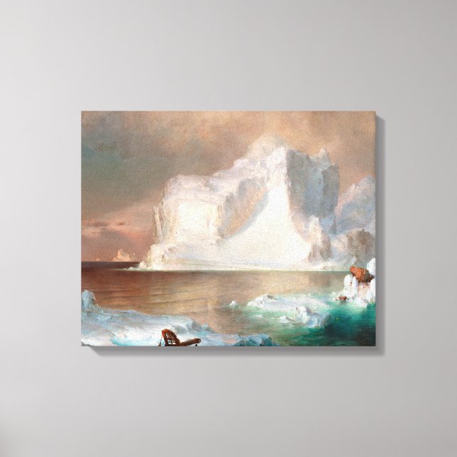 TOILE L'ÉGLISE D'ÉDOUINE FREDERIC - LES ICEBERGS - 1861  (Recto)