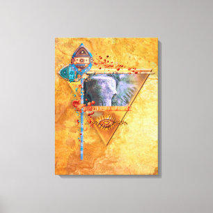 Toile L'éléphant africain "LA TRIBU PUISSANTE"